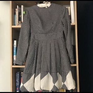 Gingham ulyana sergeenko black and white dress